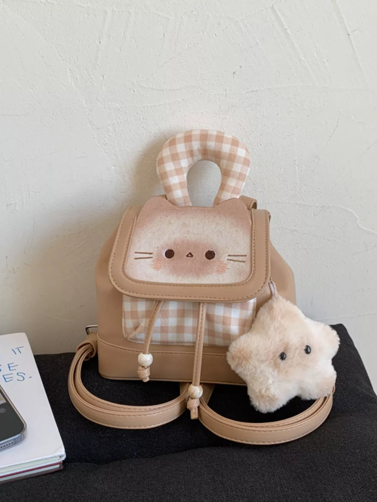Cat Plaid Backpack Bag - Lilixa.store