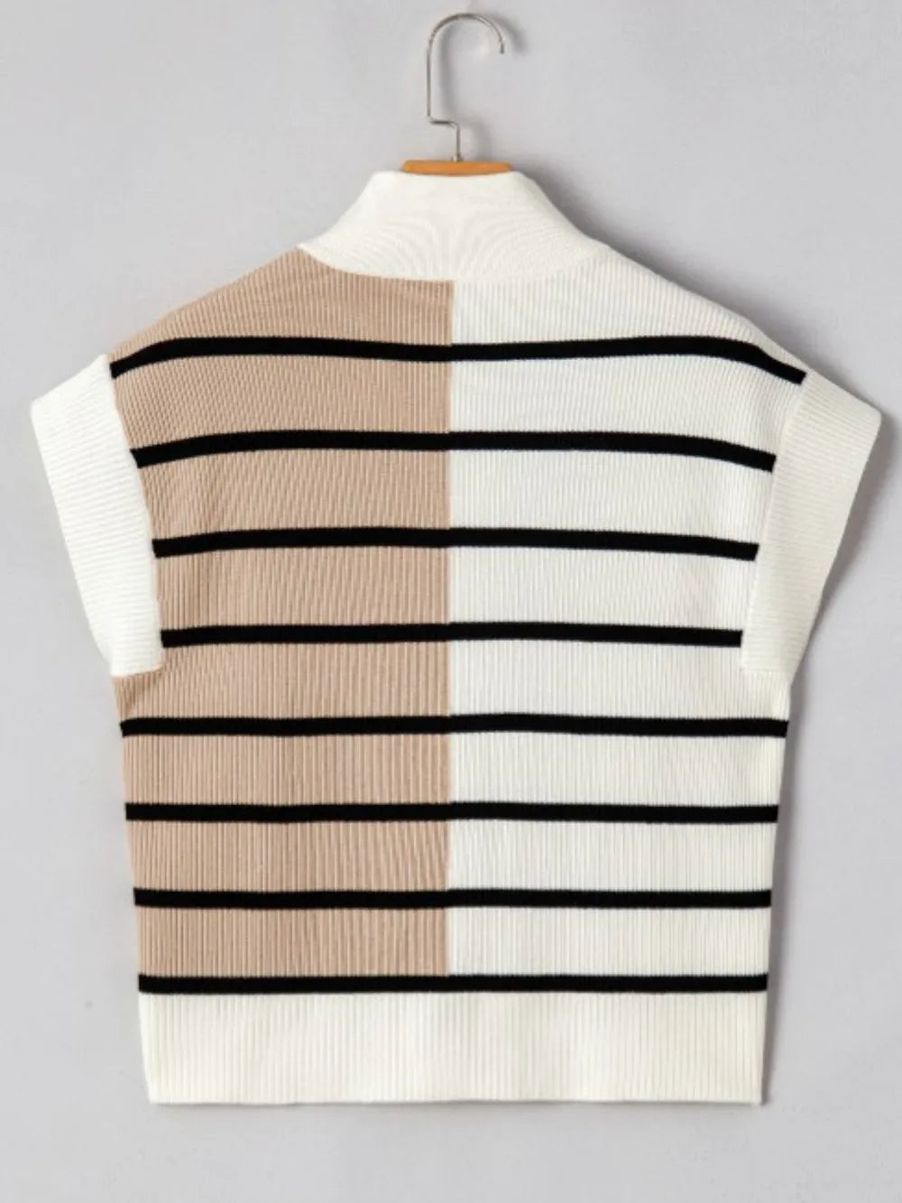 Striped Half Zip Sweater Vest, view 4