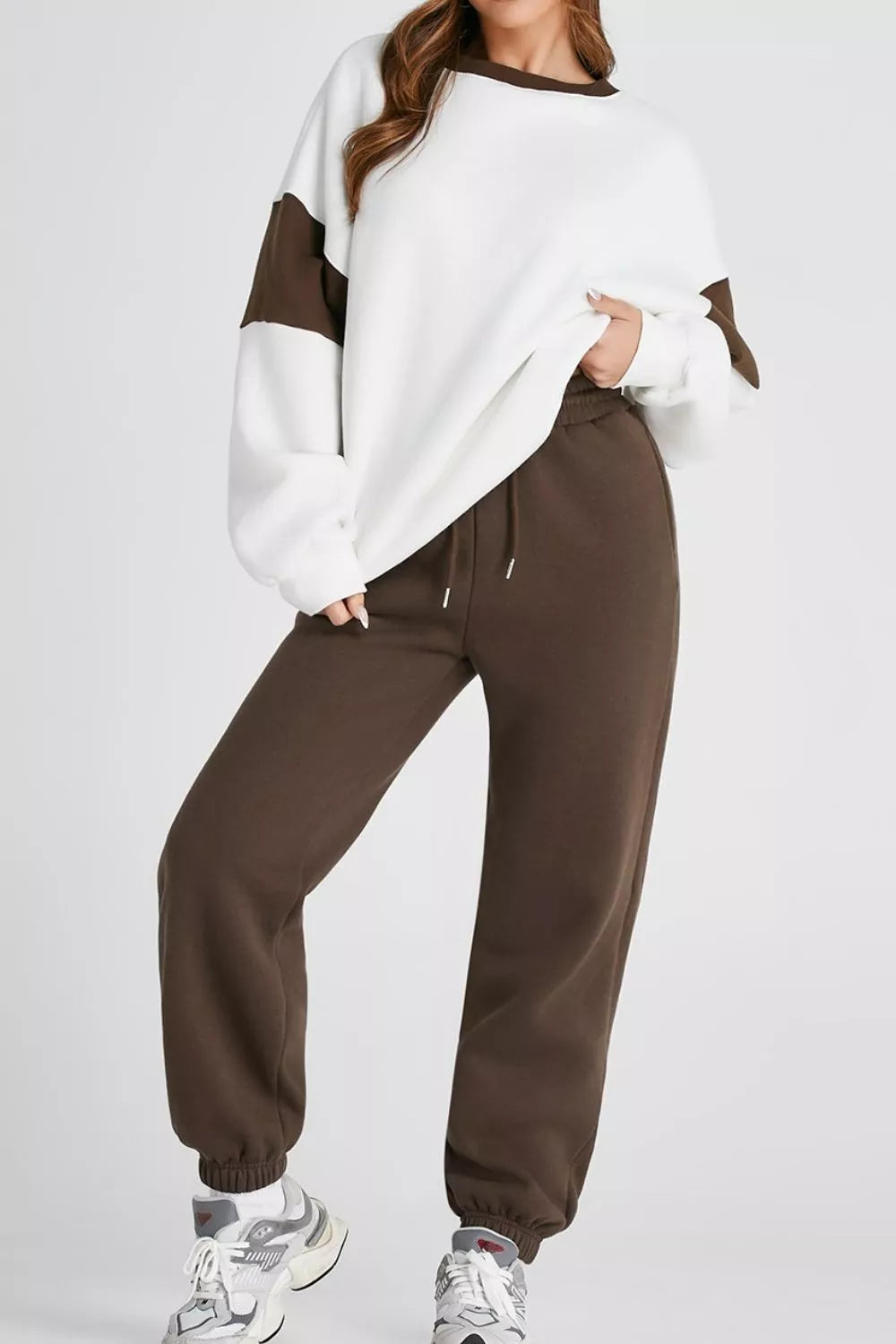 Drop Shoulder Loose Sweatshirt and Joggers Active Set - Lilixa.store