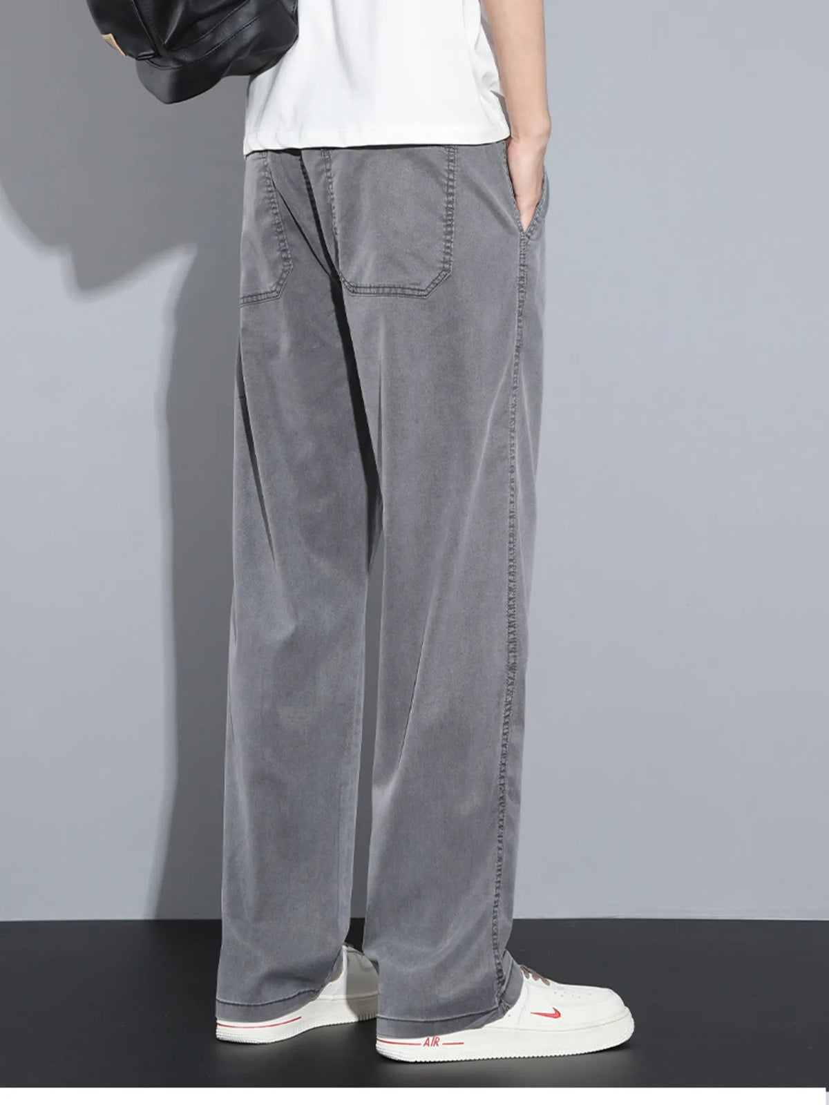 Men's Plus Size Casual Wide Leg Drawstring Pants, view 9