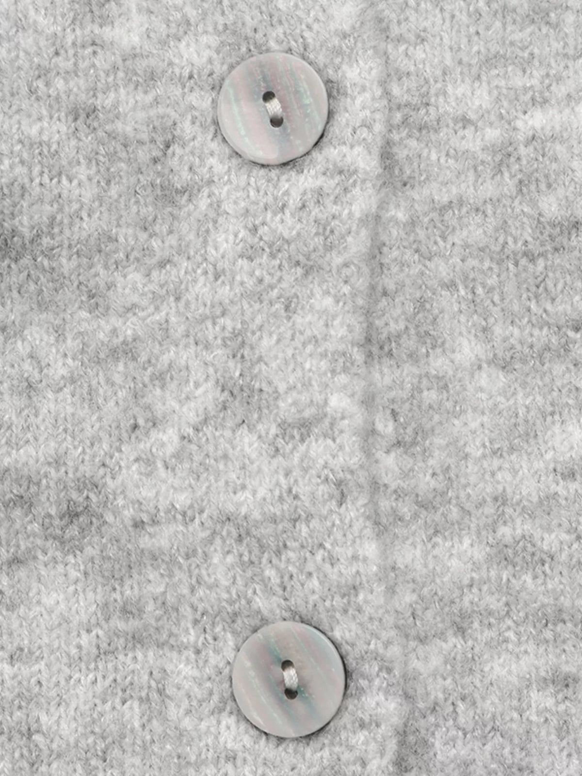 Crew Neck Button-Down Cardigan in Gray/white, view 16