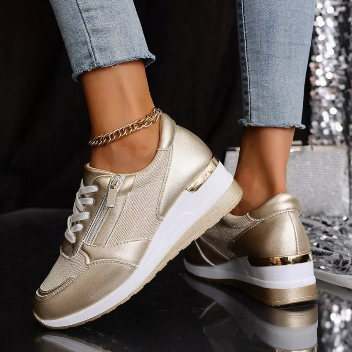 Lace Up Wedge Athletic - Lilixa.store