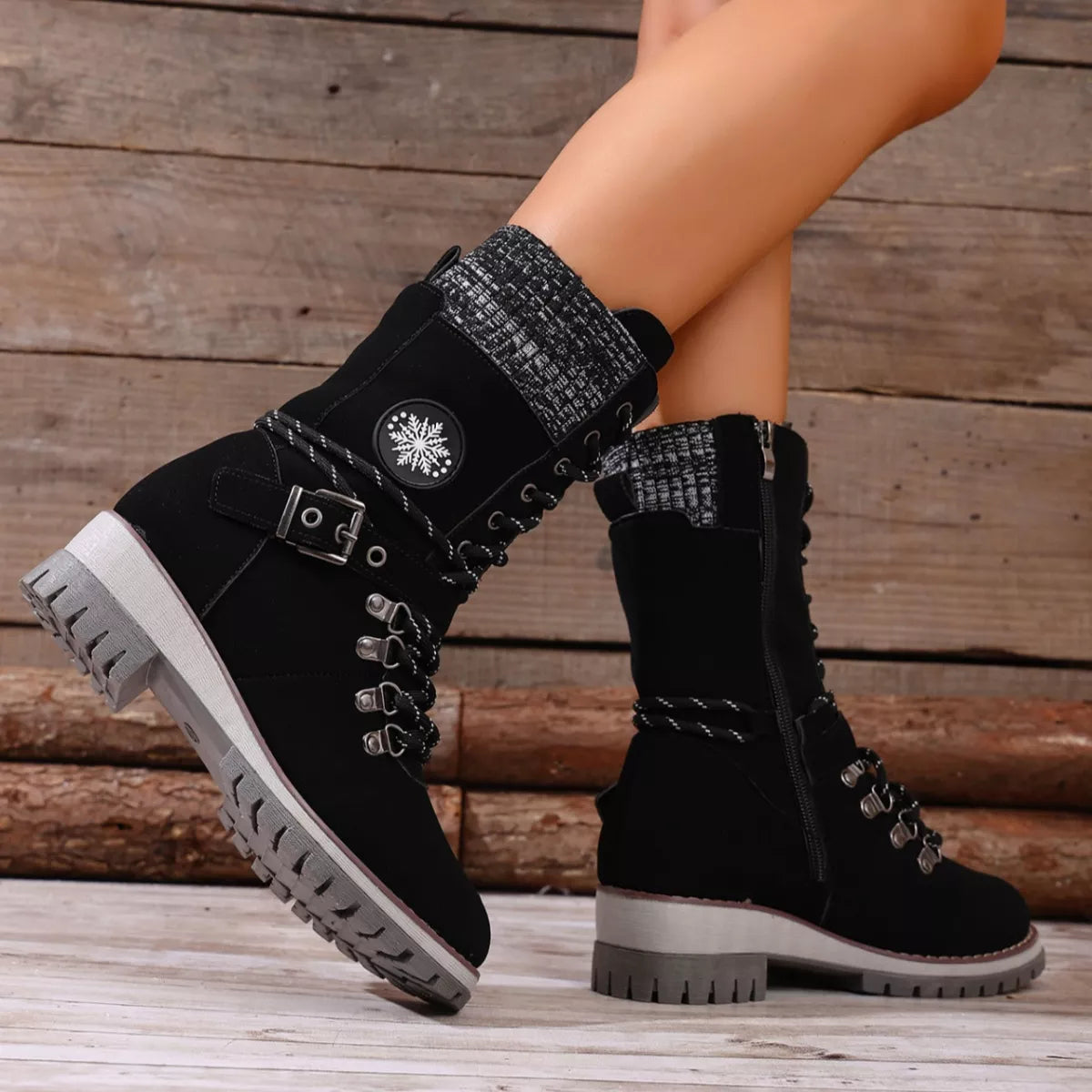 Lace-Up Ankle Combat Boots - Lilixa.store