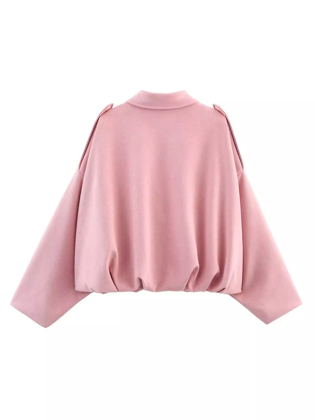 Collared Neck Dropped Shoulder Jacket - Lilixa.store