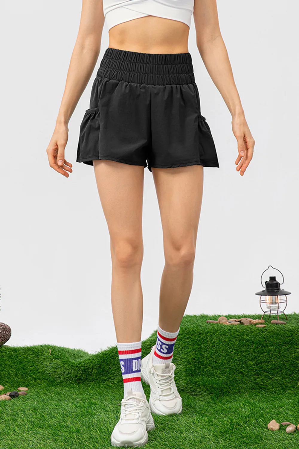 Elastic Waist Pocketed Active Shorts - Lilixa.store