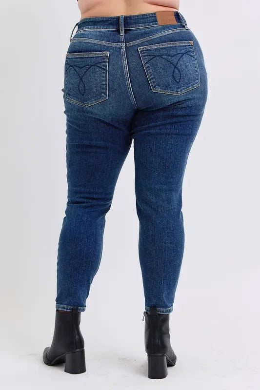 Judy Blue Full Size Mid-Rise Waist Skinny Jeans with Thermal Lining Plus Size - Lilixa.store