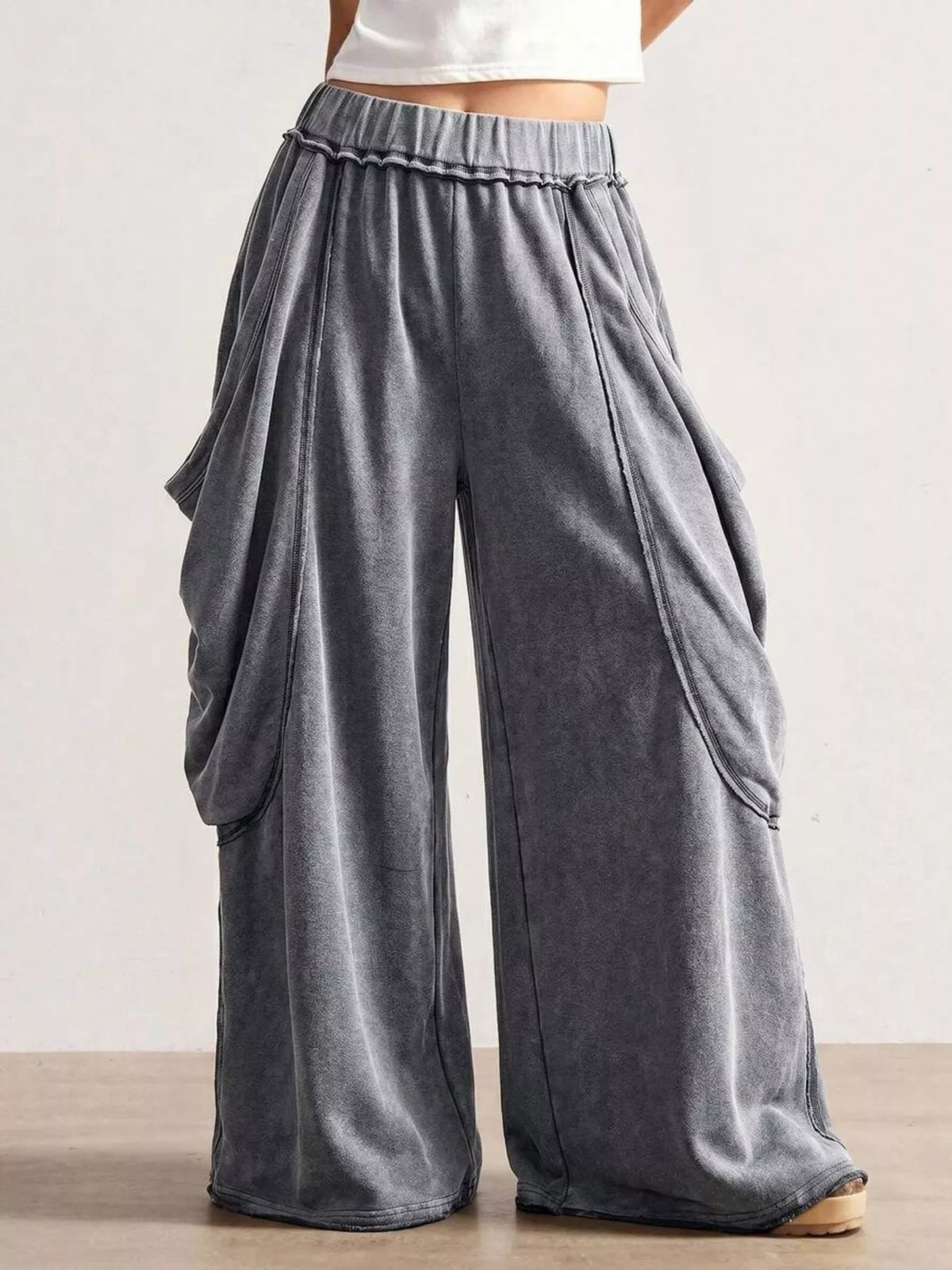 Oversized Wide-Leg Cargo Pants - Lilixa.store