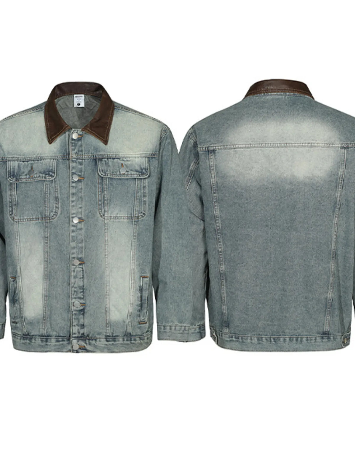 Men's Button Up Long Sleeve Denim Jacket - Lilixa.store