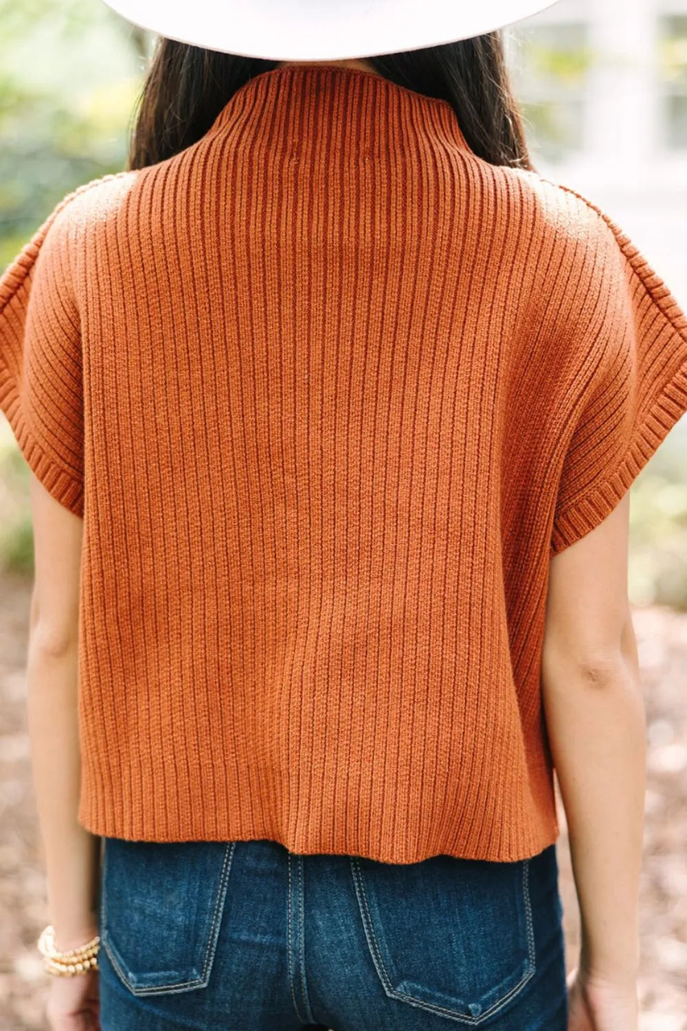 Mock Neck Sweater Vest with Chest Pocket, view 4