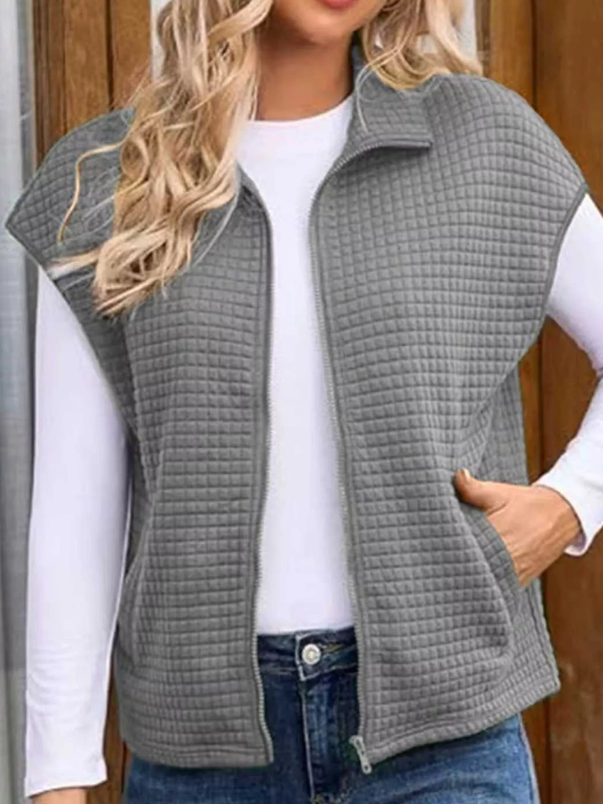Zip-Up Vest Coat - Lilixa.store