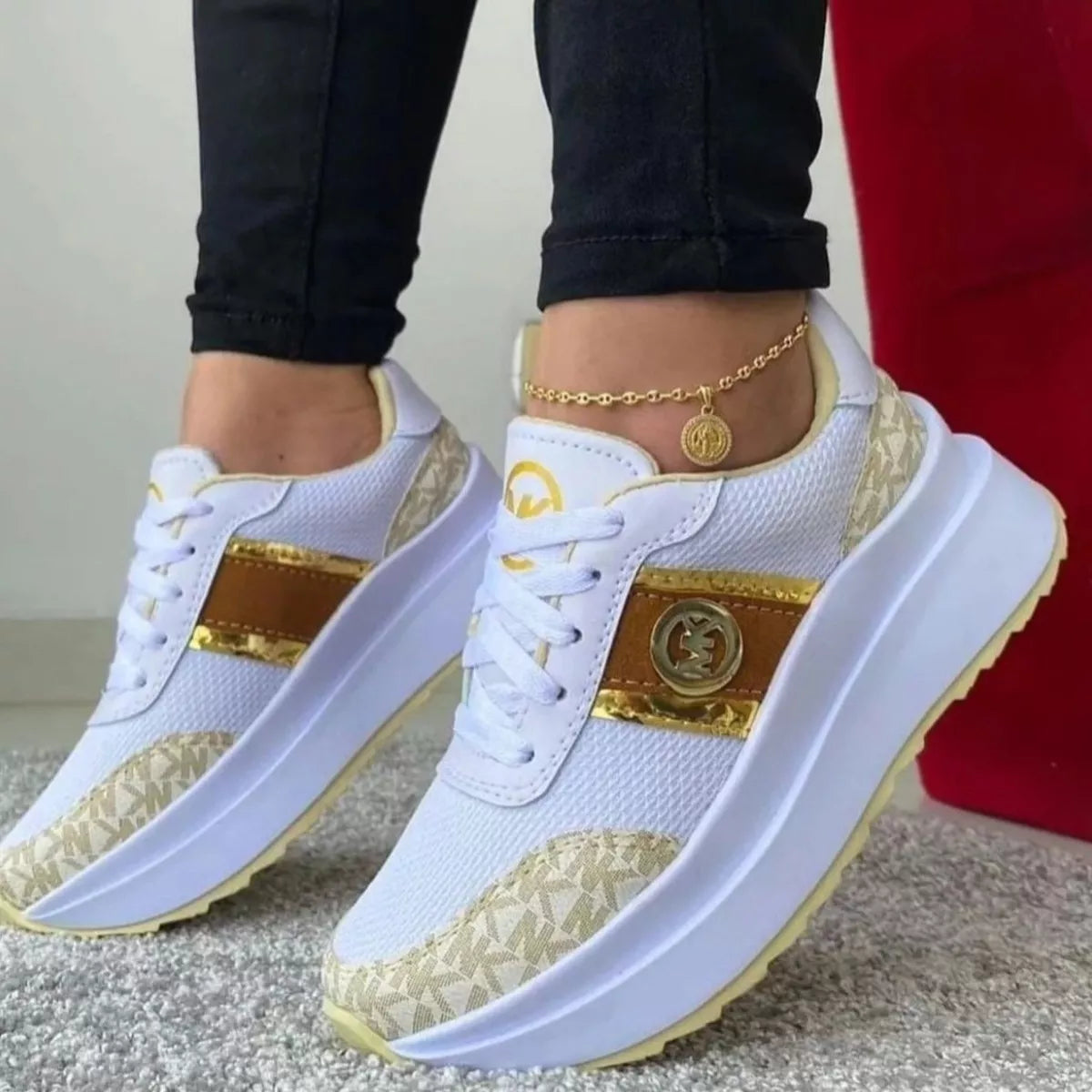 Round Toe Platform Sneakers - Lilixa.store