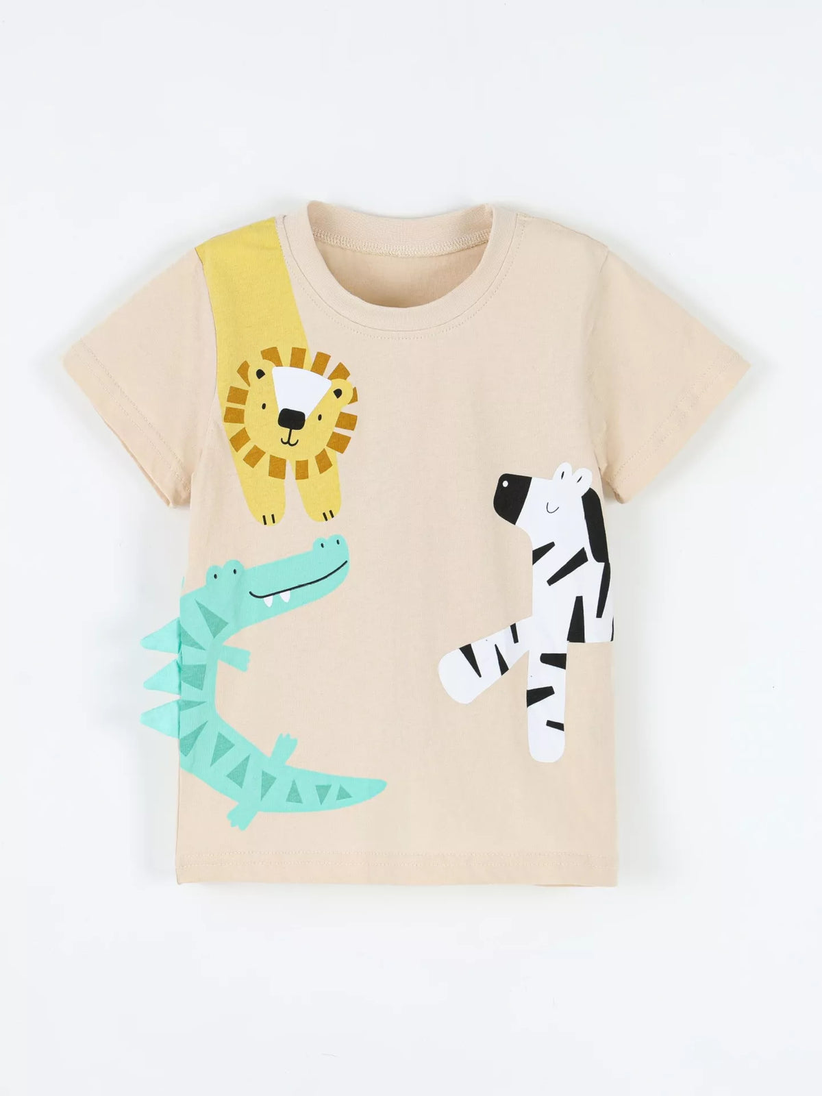 Children's Animal Print Round Neck Tee - Lilixa.store