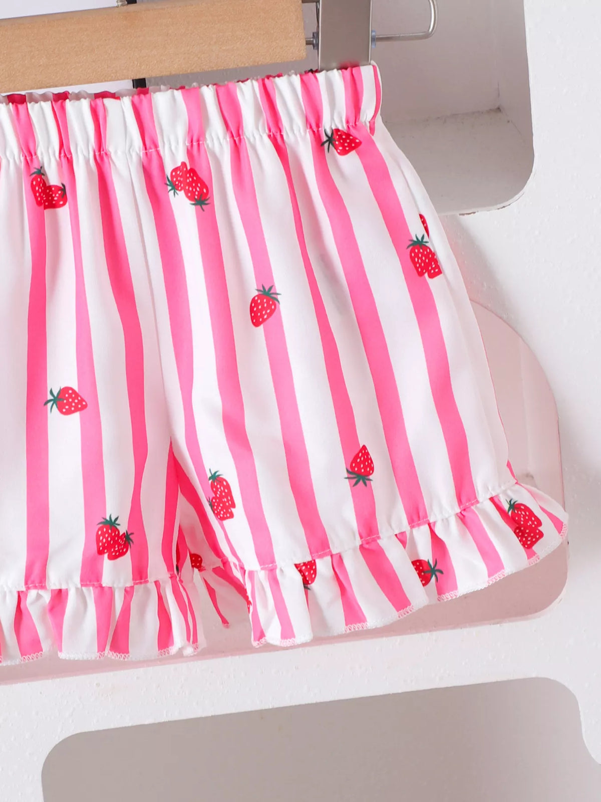 Children's Bow Ruffled Striped Top and Shorts Set - Lilixa.store