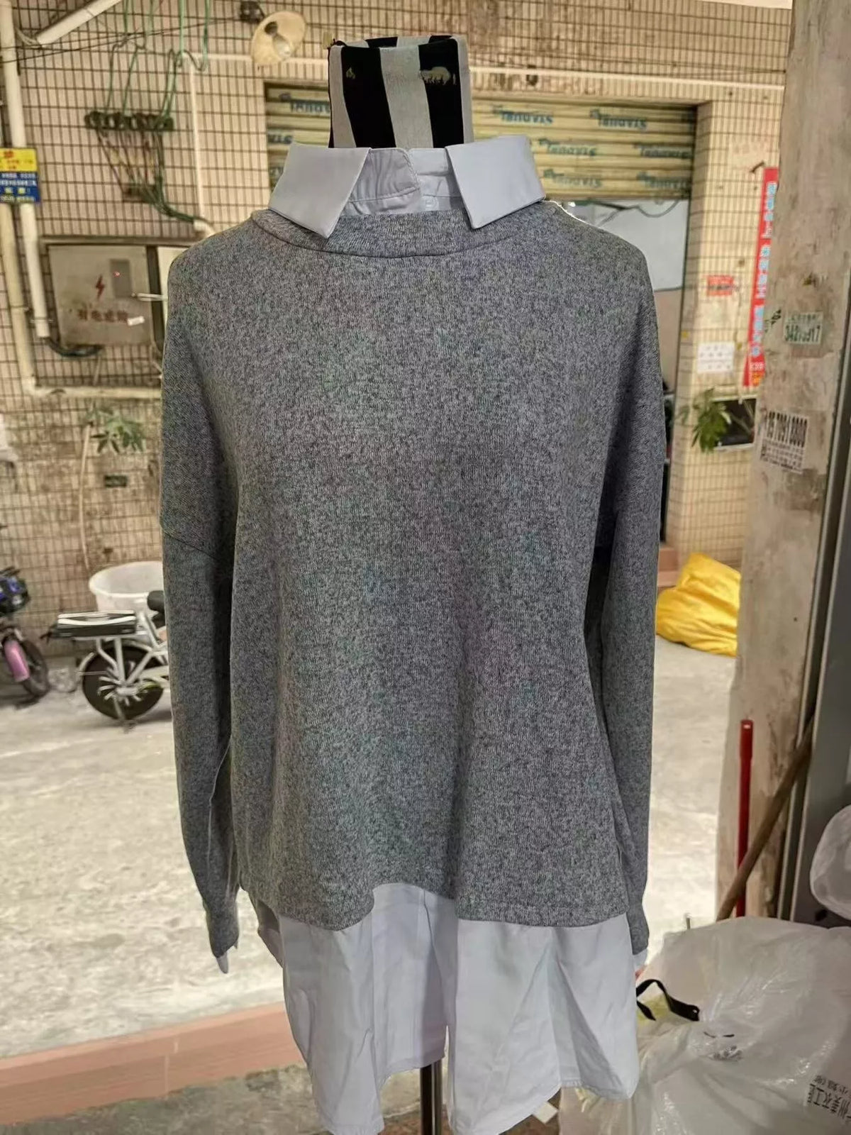 Full Size Round Neck Long Sleeve Sweater Plus Size - Lilixa.store