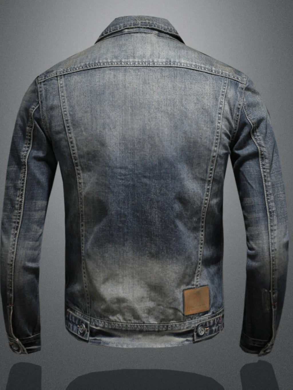 Men's Plus Size Washed Zip Up Denim Jacket with Chest Pockets - Lilixa.store