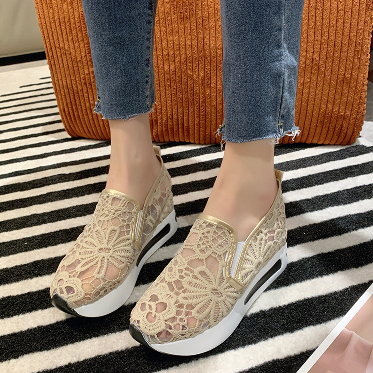 Lace Breathable Platform Slip-On, view 8