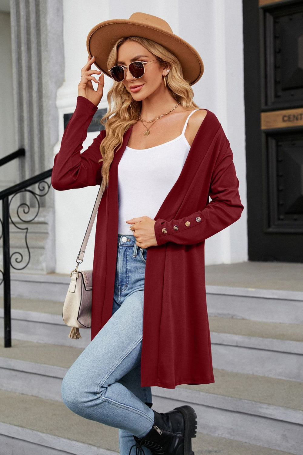 Long Sleeve Open Front Cardigan - Lilixa.store