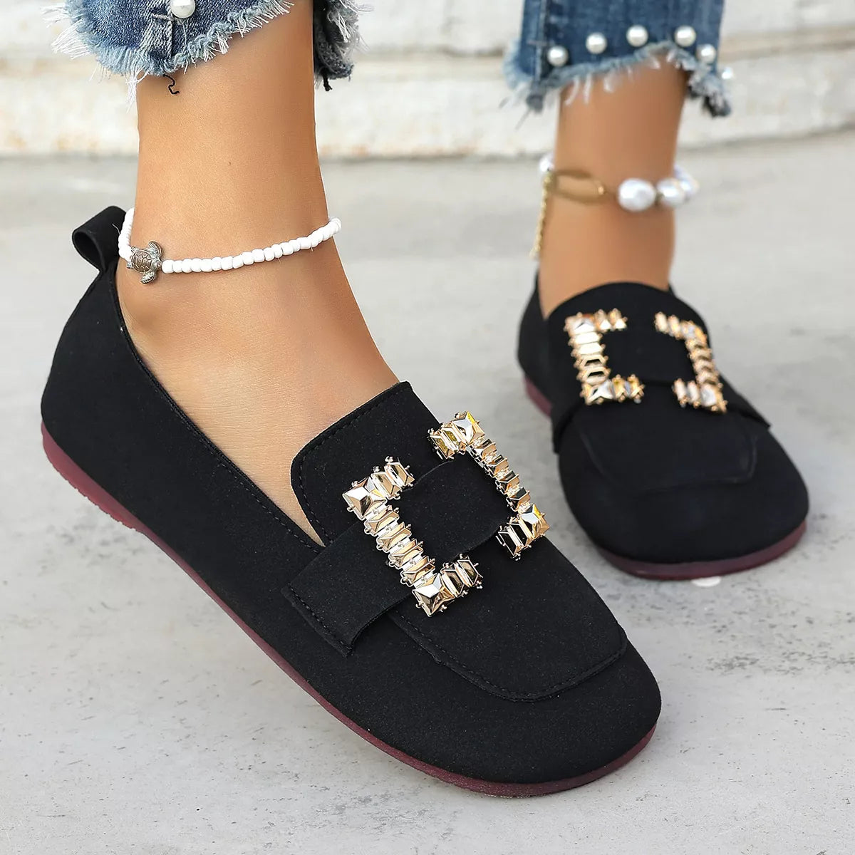 Decor Buckle Round Toe Slip-On, view 4