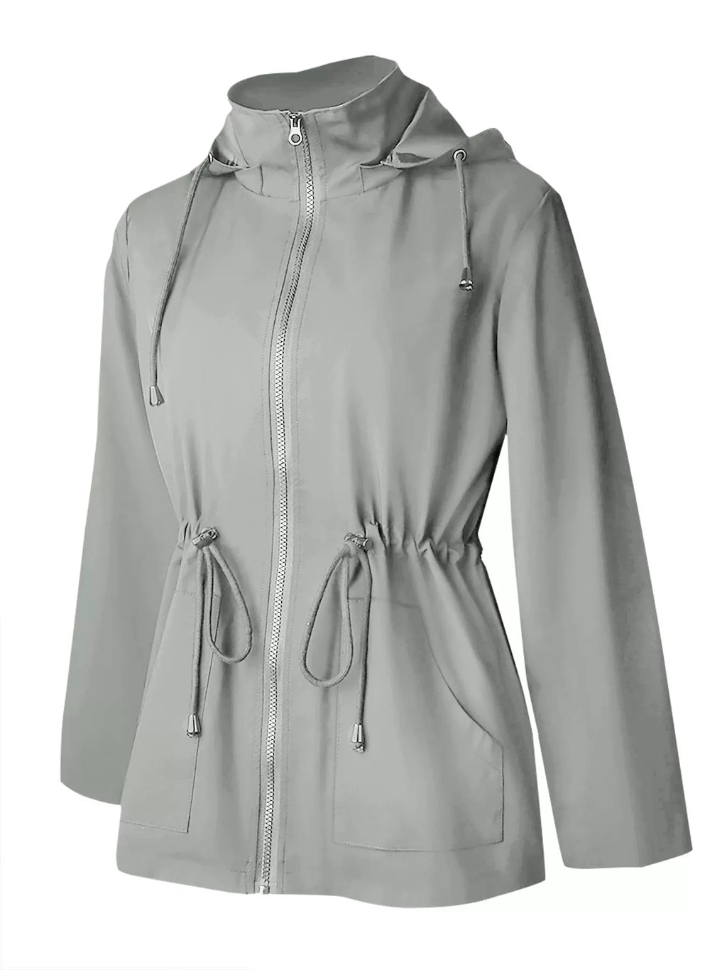 Zip Up Waterproof Hooded Outerwear - Lilixa.store