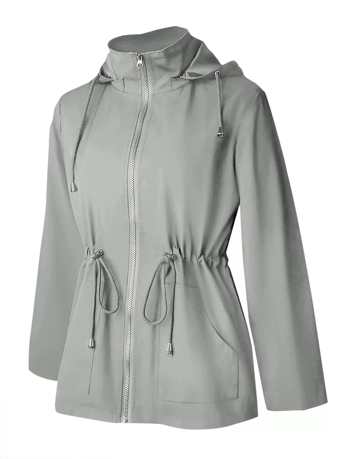 Zip Up Waterproof Hooded Outerwear - Lilixa.store