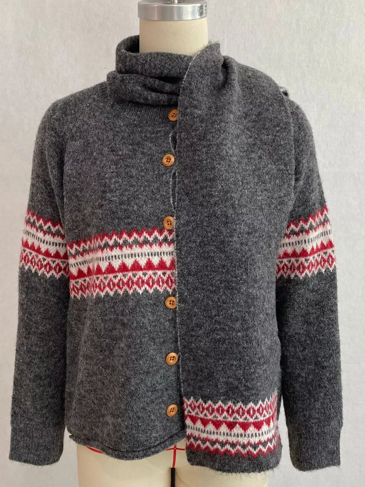 Geometric Button Down Knit Cardigan, view 20