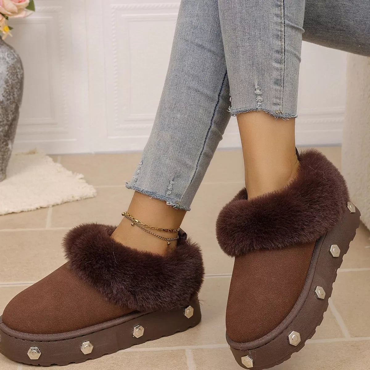 Round Toe Platform Boots - Lilixa.store
