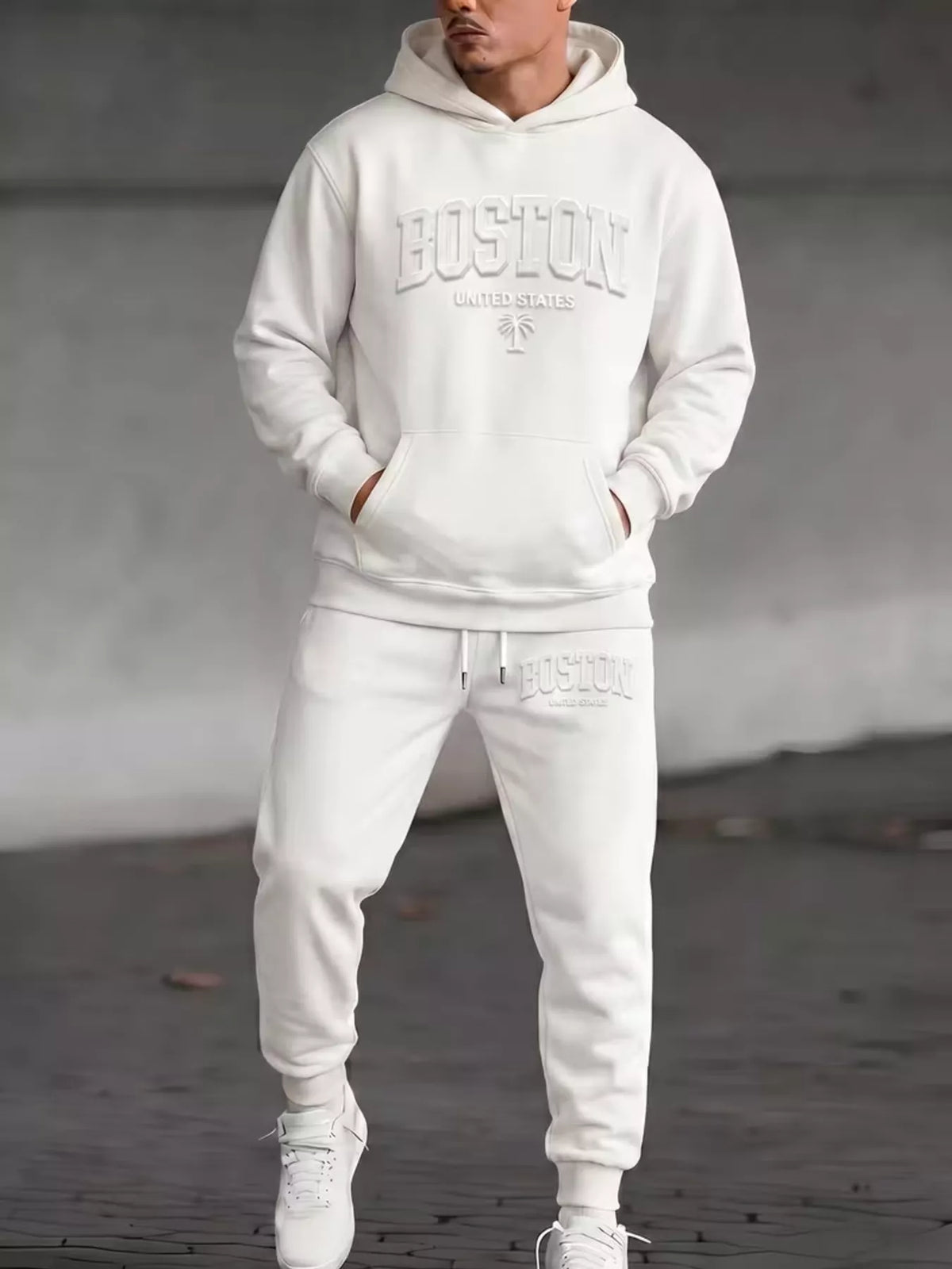 Men's Full Size Kangaroo Pocket Hoodie and Pants Set Plus Size - Lilixa.store