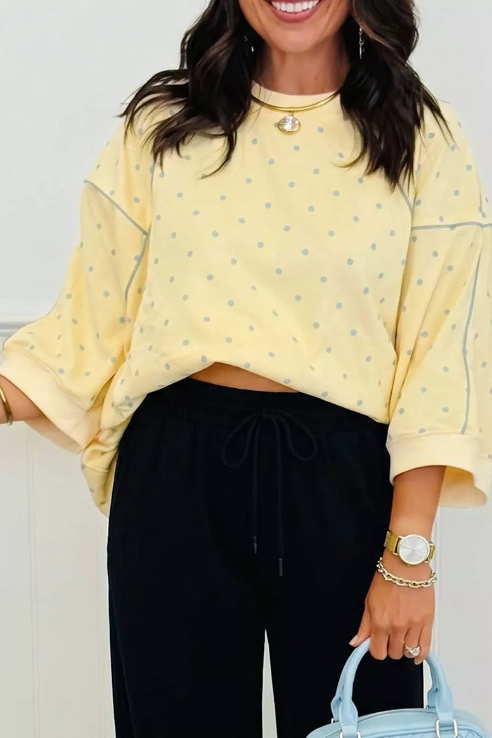 Polka Dot Oversized Sweatshirt - Lilixa.store
