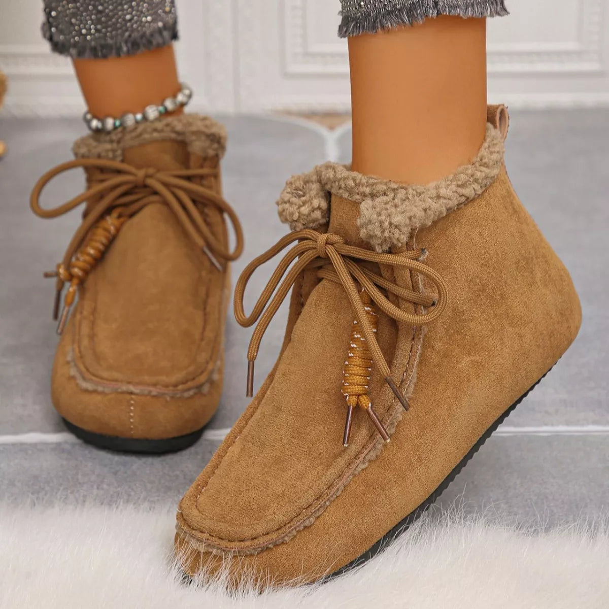 Plush Lining Ankle Boots - Lilixa.store