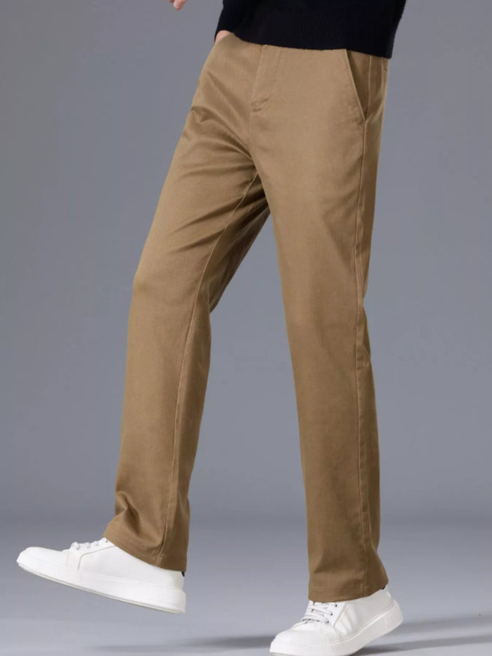 Men's Classic Straight-Leg Pants in Khaki