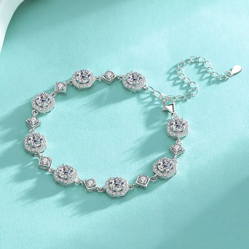 4 Carat 925 Sterling Silver Moissanite Bracelet, view 2