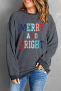 MERRY AND BRIGHT Graphic Sweatshirt - Lilixa.store