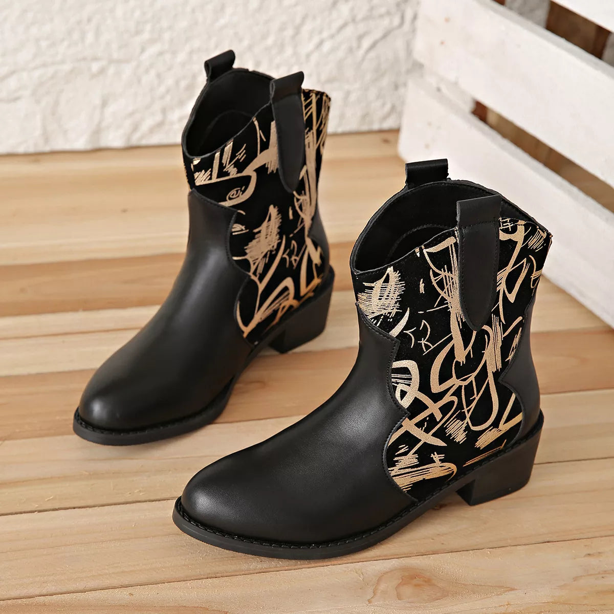 Point Toe Block Heels Boots - Lilixa.store