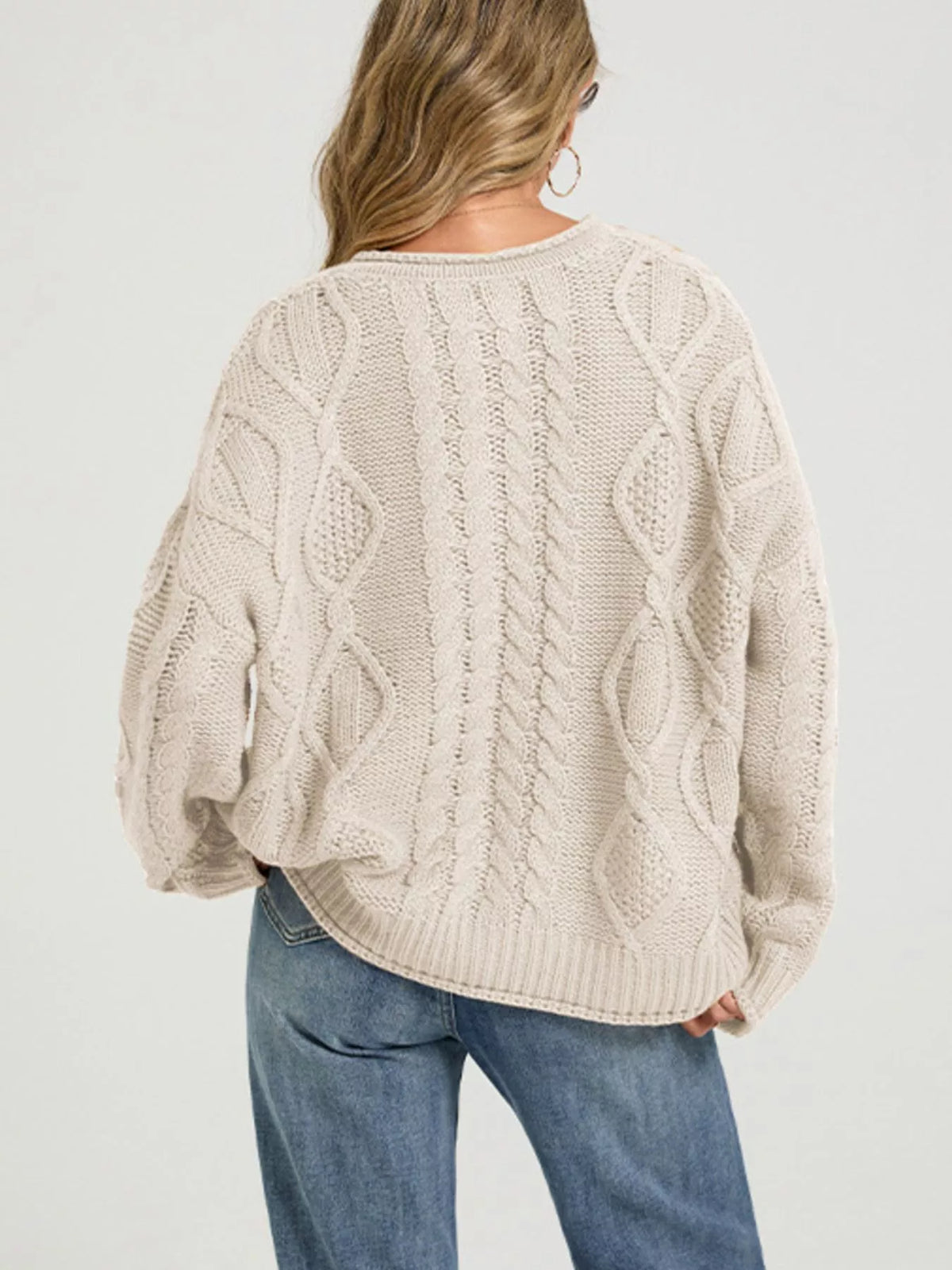 Cable-Knit Button-Down Cardigan - Lilixa.store