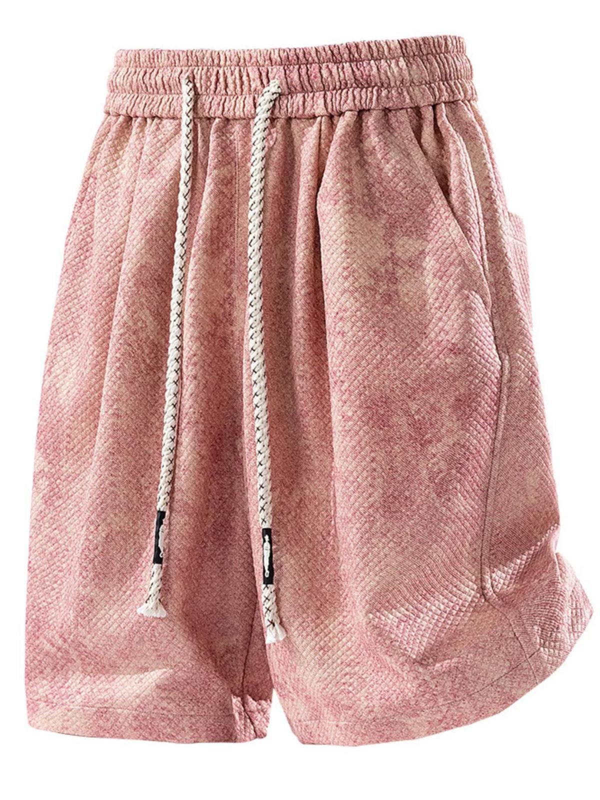 Men's Plus Size Snake Print Drawstring Shorts in Apricot Gray, view 5