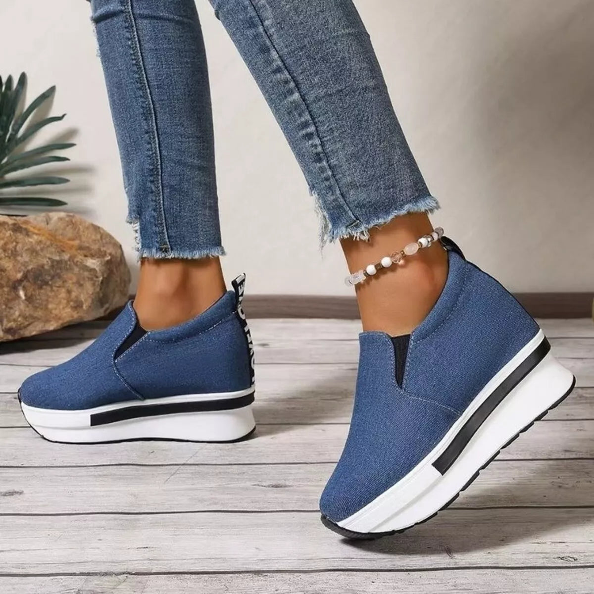 Round Toe Platform Slip-Ons - Lilixa.store