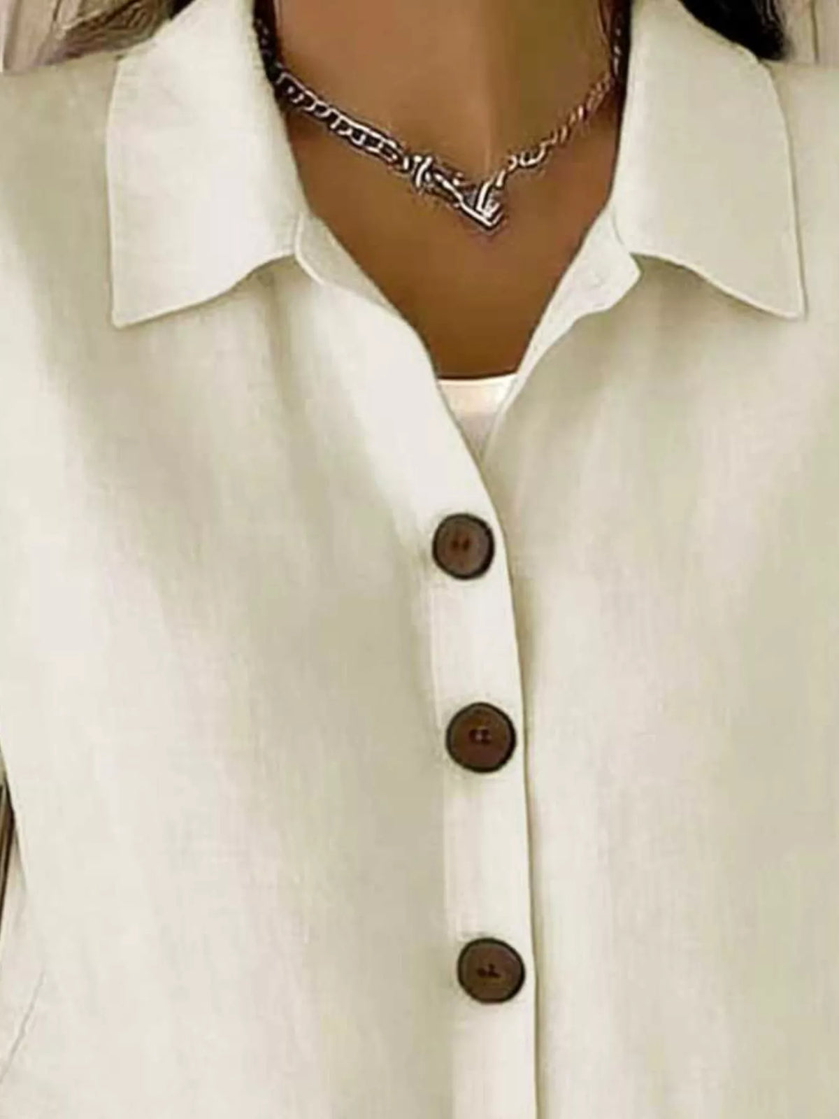 Full Size Button-Down Short Sleeve Shirt Plus Size - Lilixa.store
