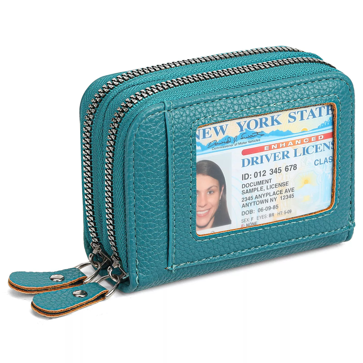 Double Zipper Card Case with ID Window - Lilixa.store