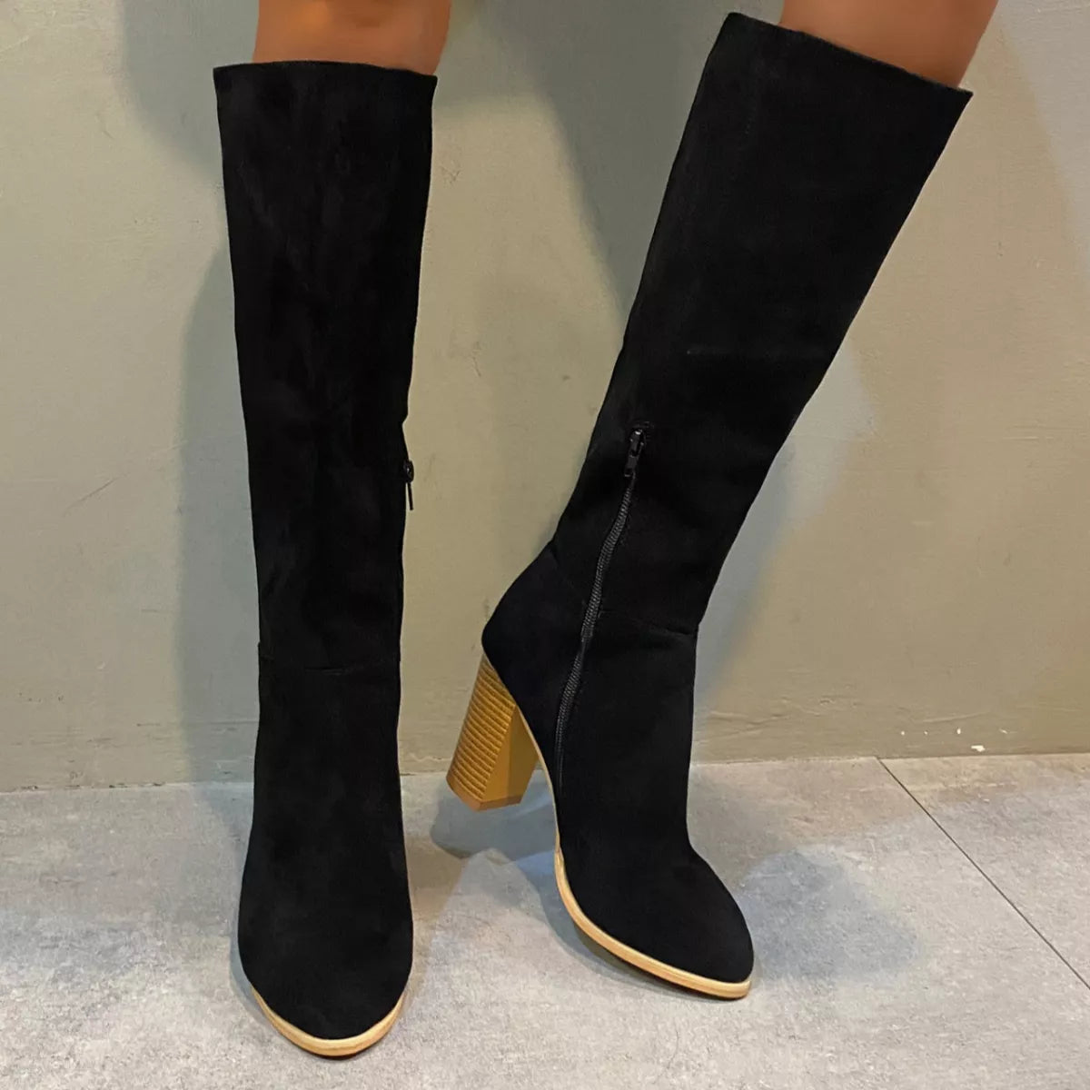 Point Toe Block Heels Boots - Lilixa.store