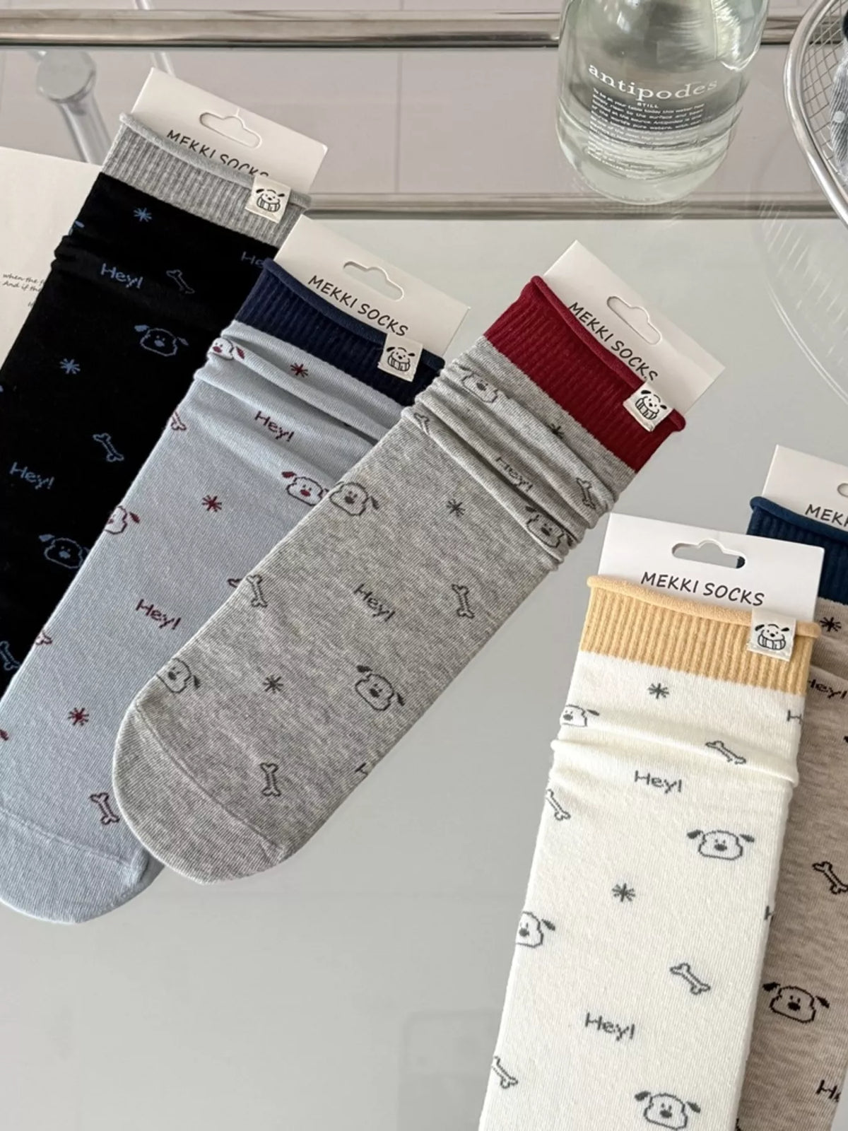 Cartoon Print Cotton Crew Socks - Lilixa.store