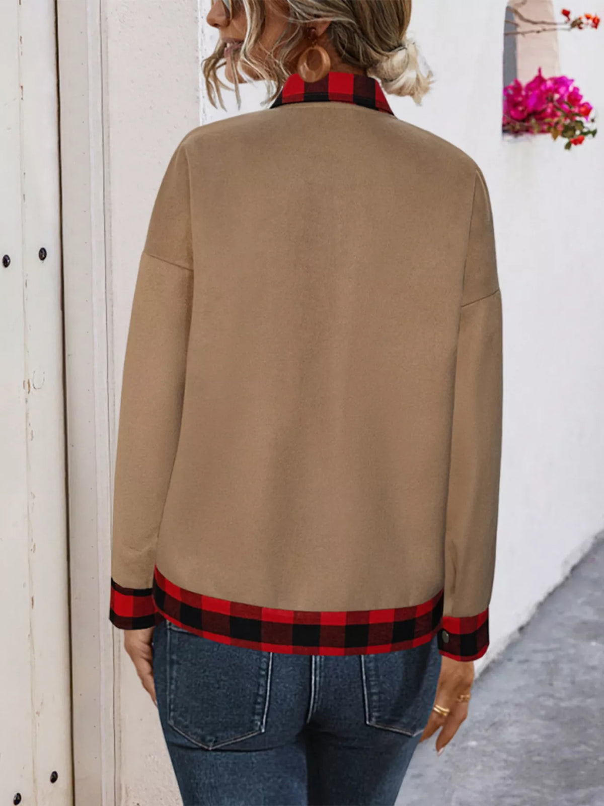 Plaid Button Up Casual Outerwear - Lilixa.store