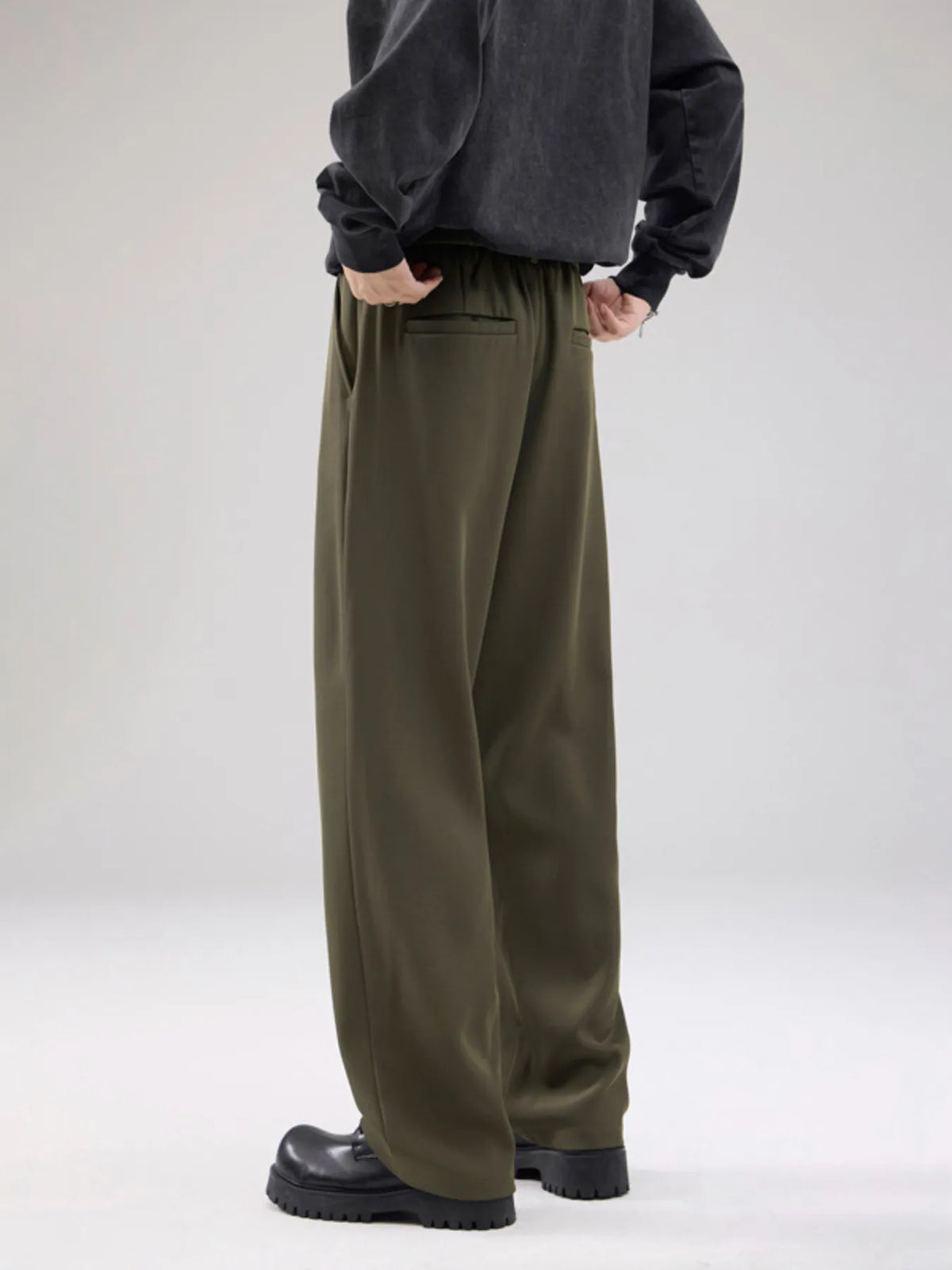 Men's Full Size Drawstring Wide Leg Pants with Pockets Plus Size, view 2