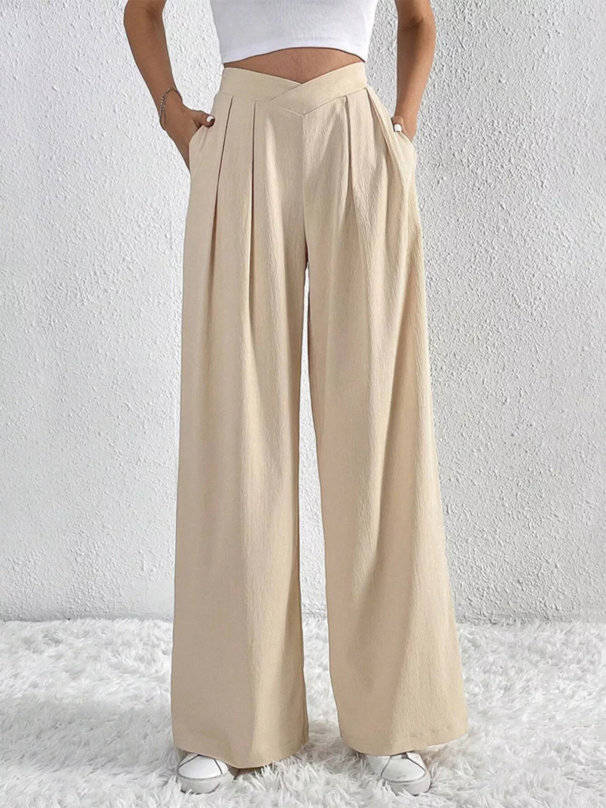 Pleated Wide Leg Pants
