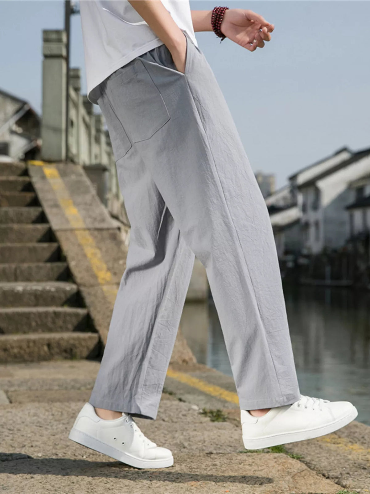 Men's Plus Size Loose Fit Drawstring Casual Pants, view 5