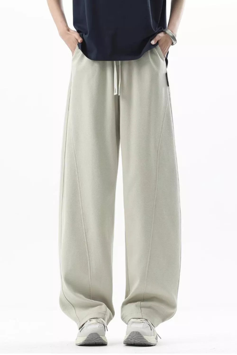 Men's Plus Size Casual Loose Fit Sweatpants in Beige