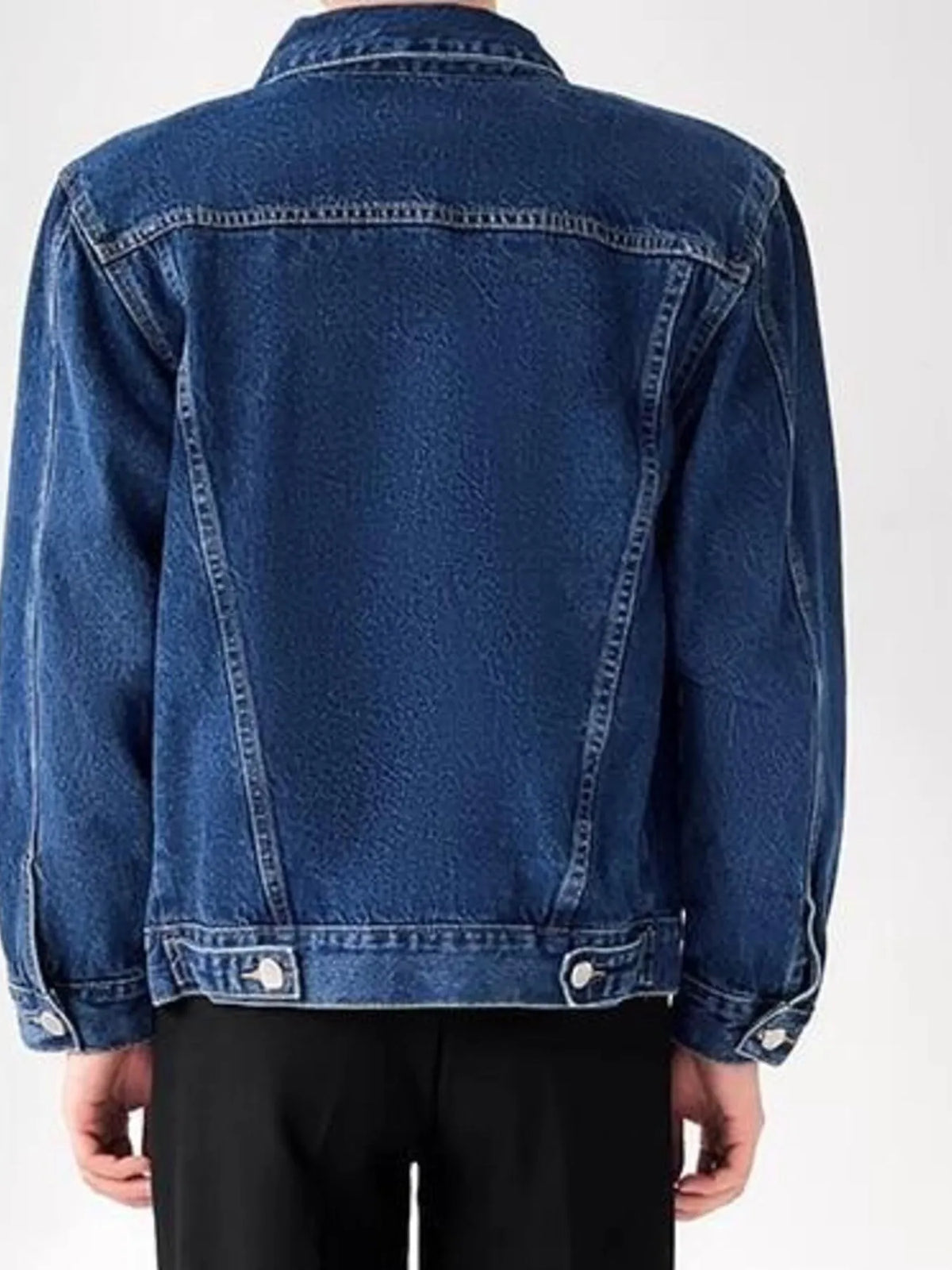 Men's Plus Size Button Up Long Sleeve Denim Jacket - Lilixa.store