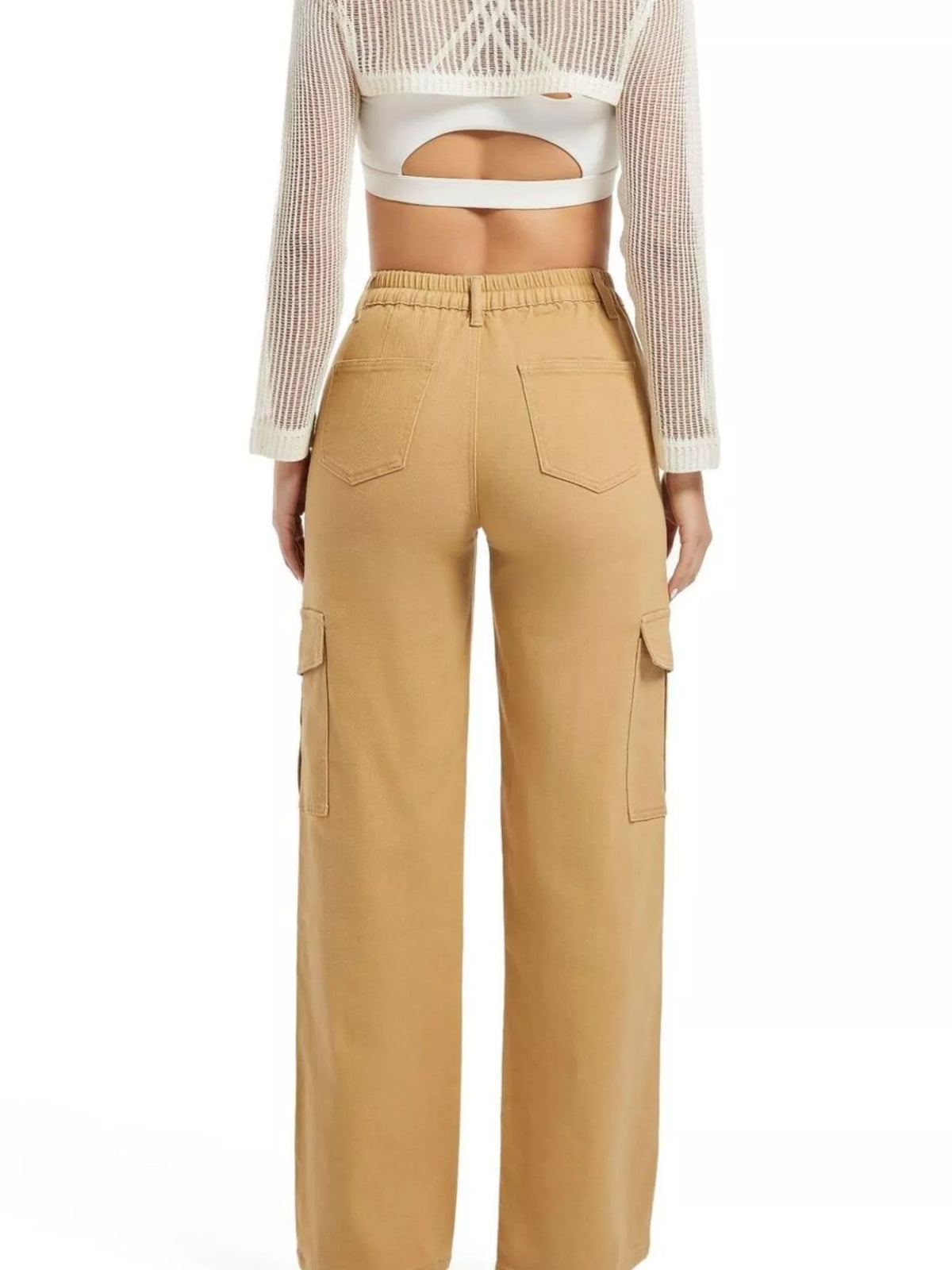 High-Waisted Cargo Jeans - Lilixa.store