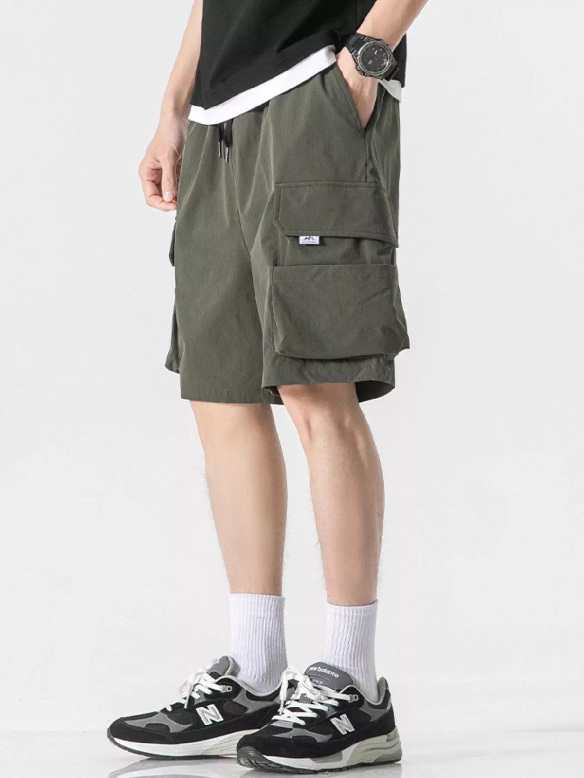 Men's Plus Size Loose Fit Cargo Shorts, view 4