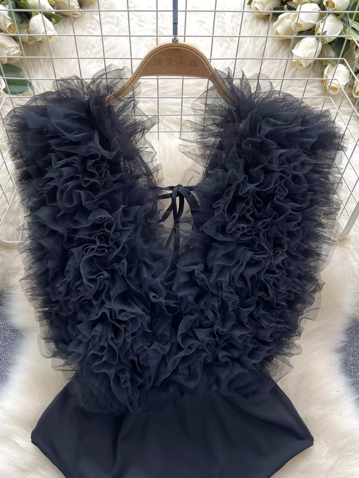 Ruffle Trim Sleeveless Bodysuit - Lilixa.store