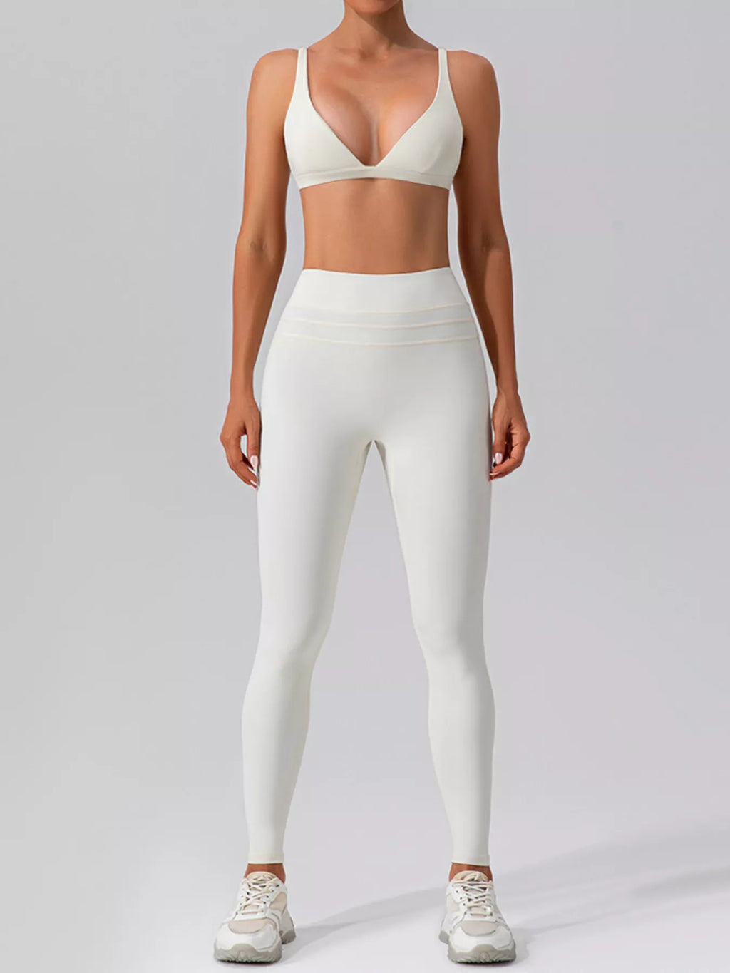 V-Neck Tank and High-Waisted Seamless Pants Active Set - Lilixa.store